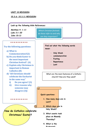 Unit 10.3 Edexcel Revision