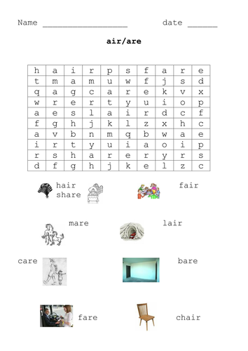 worksheets 1 grade e silent Phonic Tes by Teaching Resources   Wordsearches  cariad2