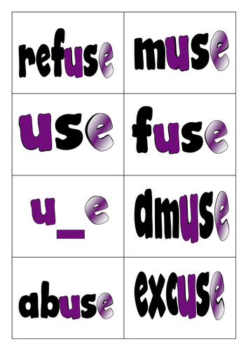 Word families - u magic e