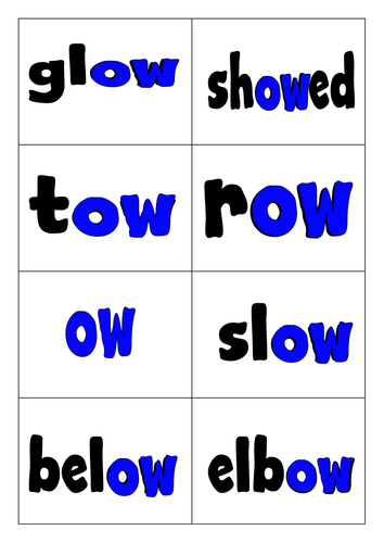 Word families - ow words