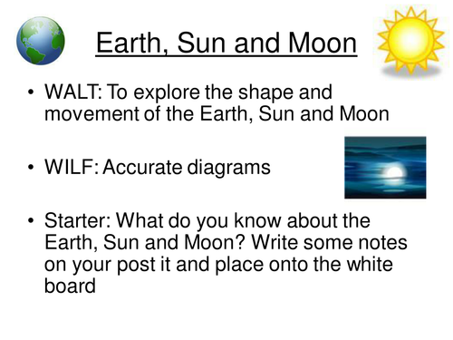 Earth, sun and moon introductory Ppt