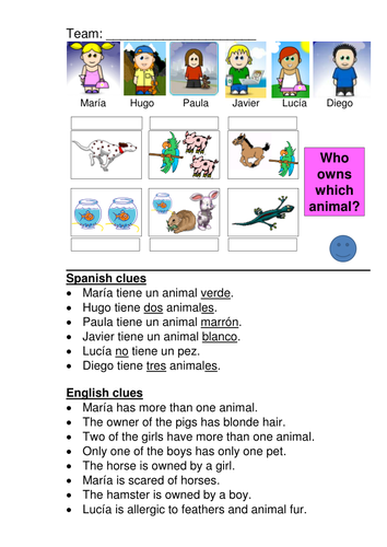 Thinking skills tasks on the topic of animals