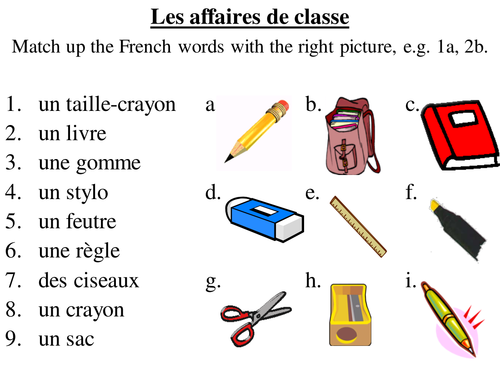 Classroom objects starters