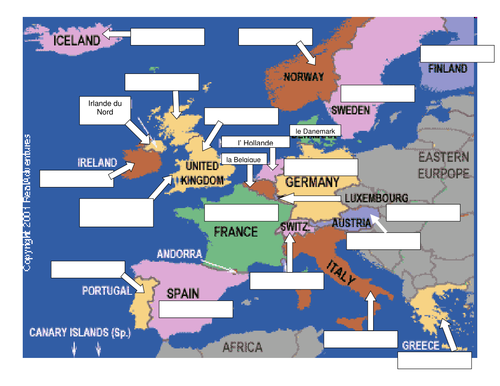 European Countries - Map To Label | Teaching Resources