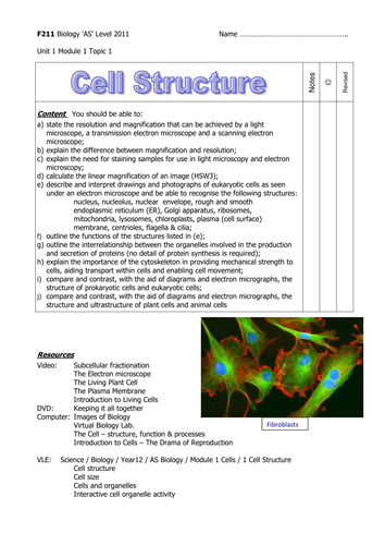 AS OCR F211 Cell Structure