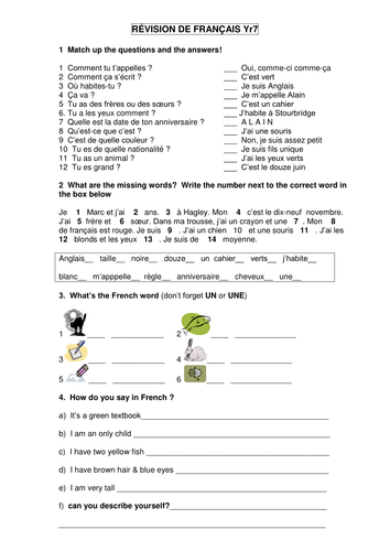 french homework year 7