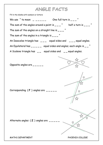 A Simple Angles Worksheet