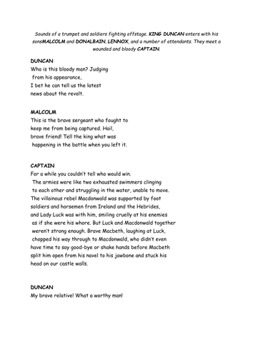 Macbeth Act 1 Scene 2 Summary