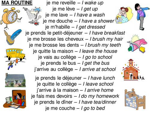 Daily routine vocab sheets | Teaching Resources