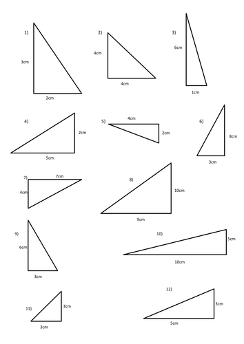 Area Of Triangle Worksheet Teaching Resources