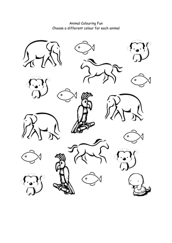 Animal colouring fun | Teaching Resources