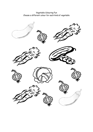 vegetable colouring fun teaching resources
