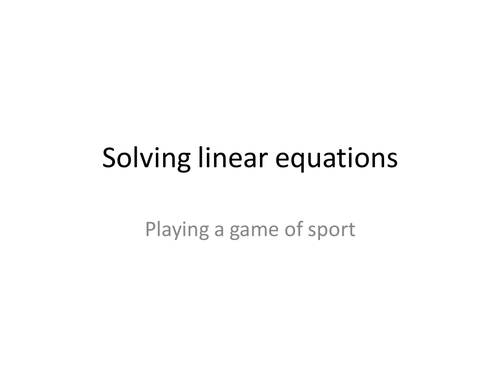Solving linear equations