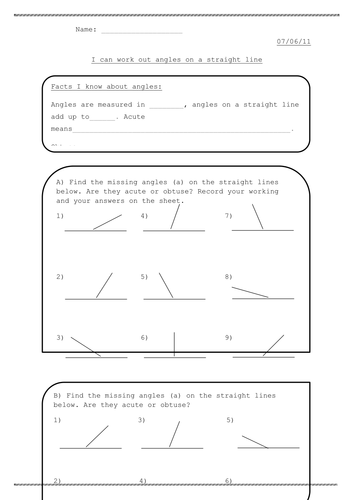 Angles Powerpoint and HA/LA worksheets