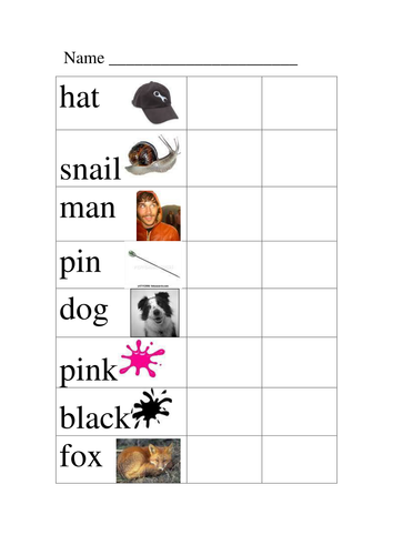 Rhyming words | Teaching Resources