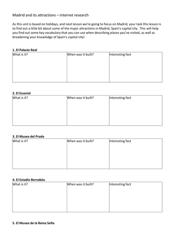 Madrid webquest