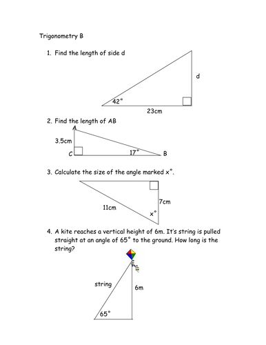 KS4 Trigonometry Activity Grade C/B PLTS