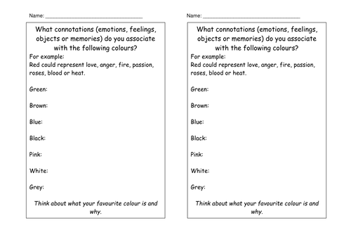 JAWS Connotations of colour