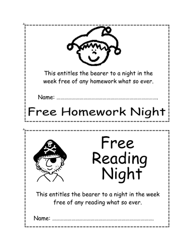 Coupons for homework free nights