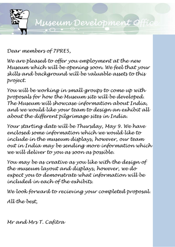 Pilgrimage - Create a museum task