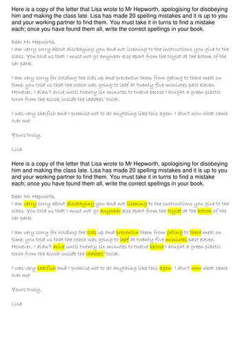 Room 13 Lesson 3 from scheme The letter