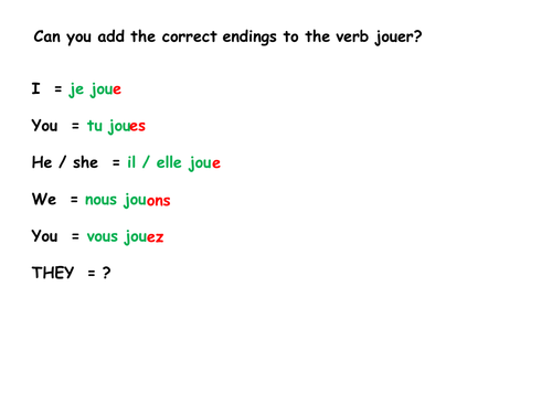 regular ER verb endings