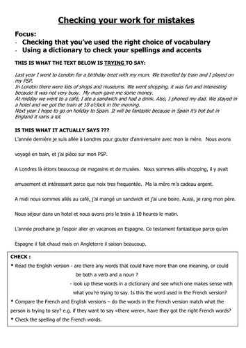 Improving writing - dictionary skills & spelling