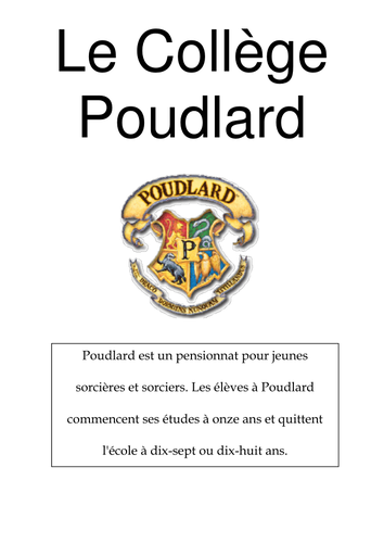 Hogwarts brochure - in French