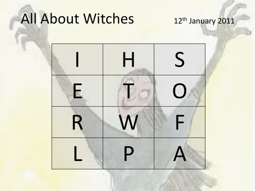 The Witches Work in groups to make a poster