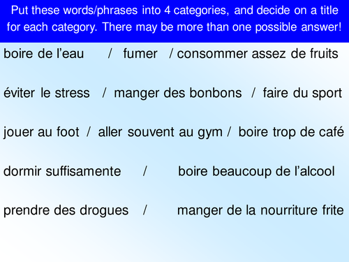 Creating health presentation