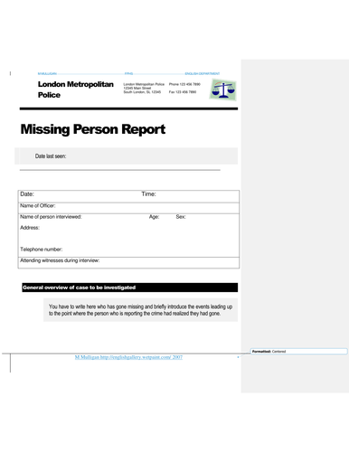 Stone Cold ginger is missing report template
