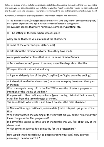 Film Review- students make their own plan