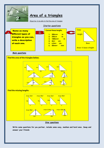 Area of triangles