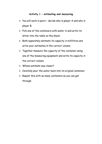 Capacity Carousel Activities