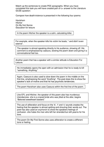 Duffy, Arm and pre 1914 Create an essay