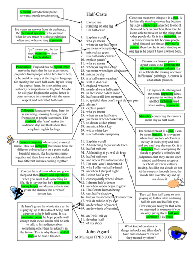 Half Caste Match the annotation teacher version