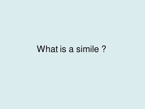 What is a simile ?