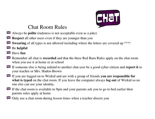 Room rules chat Chat Room