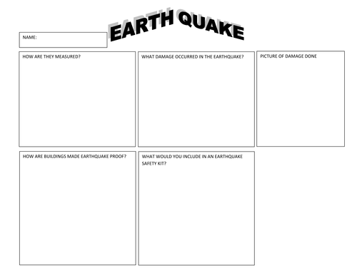 Earthquakes Revision Sheet