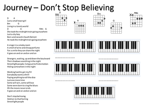 journey don't stop believing chords acoustic