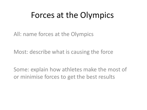 Forces at the olympics activity