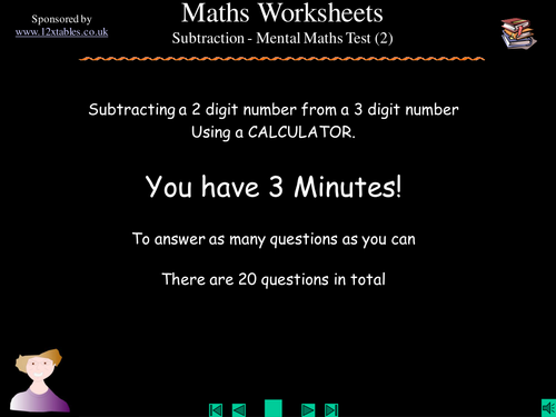 Calculator 2 from 3 digit subtraction test (2)