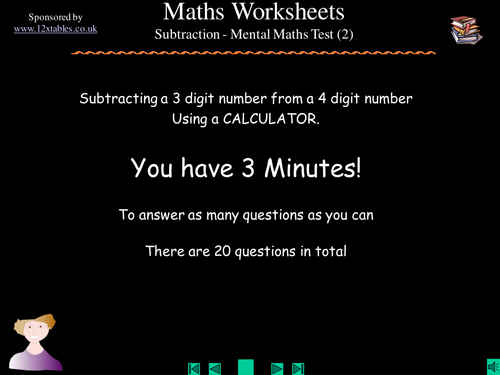 Calculator 3 from 4 digit subtraction test (2)