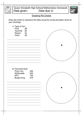 pie charts teaching resources