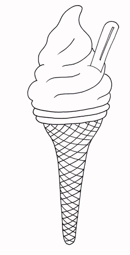 Summer - Ice Cream Cone Colouring Sheet