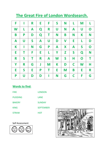 worksheets printable year 7 kayld Teaching London word of by Great The  search Fire