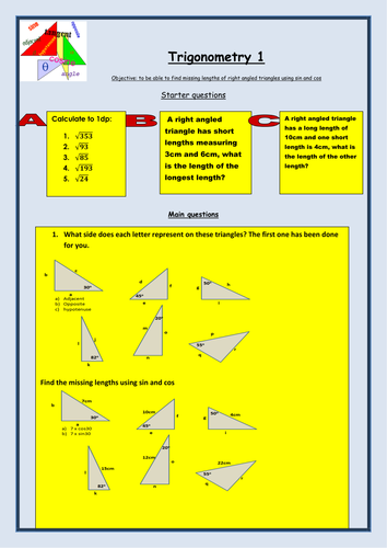 Trig- finding lengths (sin and cos)