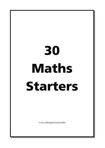 30 Maths Puzzles Lesson Starters