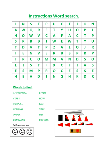 instructions writing word search | Teaching Resources