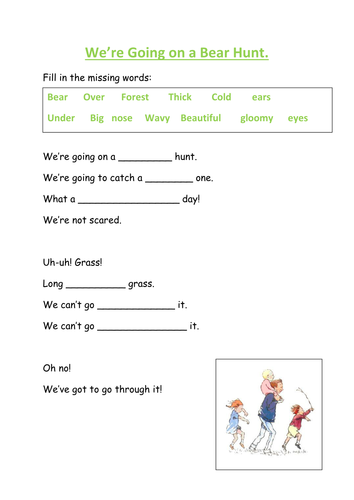 We Re Going On A Bear Hunt Missing Word Activity Teaching Resources